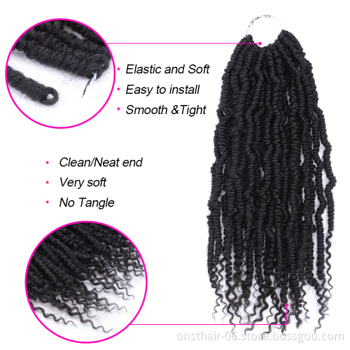 Bomb Twist Crochet Hair 14 Inch Spring Twist Crochet Braids Pre-looped Mini Passion Twist Braiding Hair Senegalese